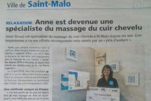 2018-06-21 Le Pays Malouin - Anne est devenue un spécialiste du massage du cuir chevelu