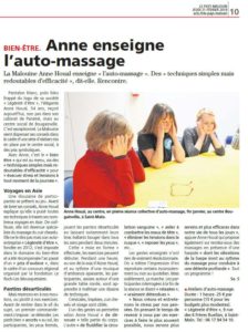 Le Pays Malouin du 21/02/19 : Anne enseigne l'auto massage